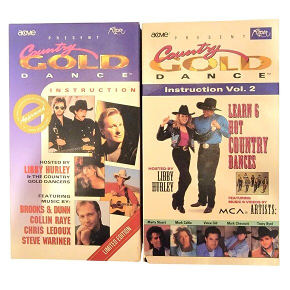 Country Gold Dance Instruction vol 1 2 VHS Movie Tape Lot Line Dancing Western - Picture 12 of 13